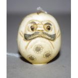 Antique carved ivory netsuke- pop out eye man