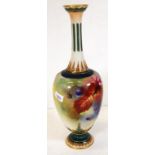 Royal Worcester handpainted baluster vase