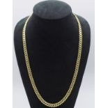 18ct yellow gold curb matinee length necklace
