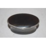 Georgian horn snuff box with silver rim