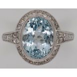 4.63ct aquamarine, diamond and gold ring