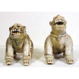 Early pair Chinese ceramic temple dogs