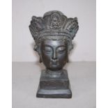 Vintage Chinese bronzed deity head