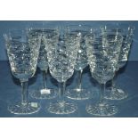 Six Waterford 'Tralee' crystal white wine glasses