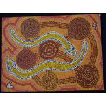 Watik (Aboriginal artist) oil painting