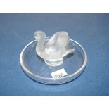 Lalique glass swan ring dish