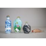 Three various Chinese glass snuff bottles