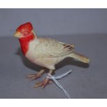 Antique Japanese ivory red tinge bird figurine