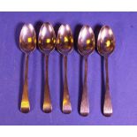 Five George III sterling silver dessert spoons