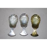 Three Tiffany sterling silver tea caddy spoons