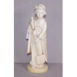 Good Japanese ivory woman musician figure