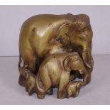 Vintage brass elephant group