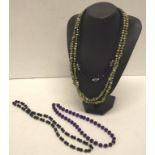 Four various vintage bead necklaces
