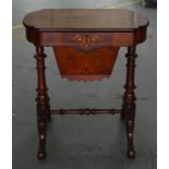 Victorian walnut work table