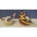 Two various Royal Crown Derby "Bird" paperweights