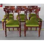 Set of 8 rail back dining chairs