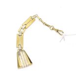 Two colour 14ct gold fob