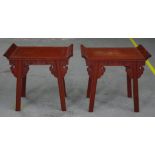 Pair of oriental rosewood tables / stools