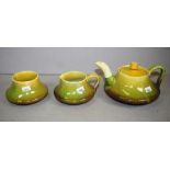 Three piece Newtone Australian pottery teaset