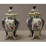 Pair of 19th century lidded pot pouri urns