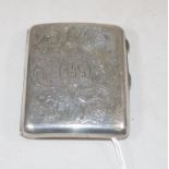 George V sterling silver cigarette case