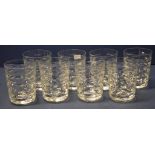 Eight Waterford 'Tralee' crystal water glasses