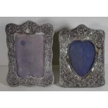Two antique sterling silver photo frames