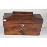 19th century rosewood tea caddy