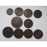 Ten 18th & 19th century copper coins