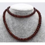Almandine garnet bead necklace