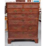 George III oak chest of drawers