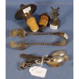 Dutch silver tongs & 5 spoons