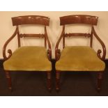 Two William IV mahogany carver chairs