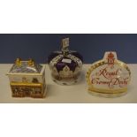 Two Royal Crown Derby "Coronation" paperweights