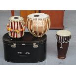 Cased set of Indian tabla drums