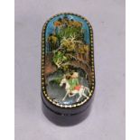 Russian lacquer lidded trinket box