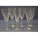 Set six Waterford crystal "Sheila" wine glasses