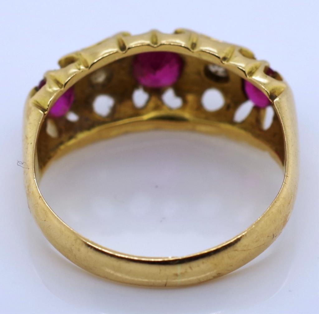 Antique gold diamond and ruby ring - Image 4 of 4