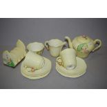 Ten piece Carltonware wild rose tea for two set