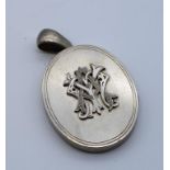 Large Victorian sterling silver locket