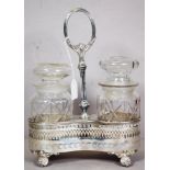 Antique silver plated pickle jar cruet