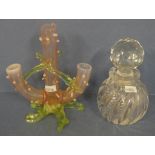 Vintage crystal glass perfume bottle