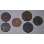 Six 19th century Melbourne & other trade tokens