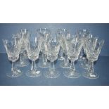 Set thirteen Waterford crystal wine glasses
