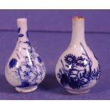 Two 18th C Chinese export miniature bottles