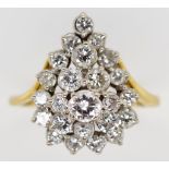 Diamond cluster 18ct gold ring
