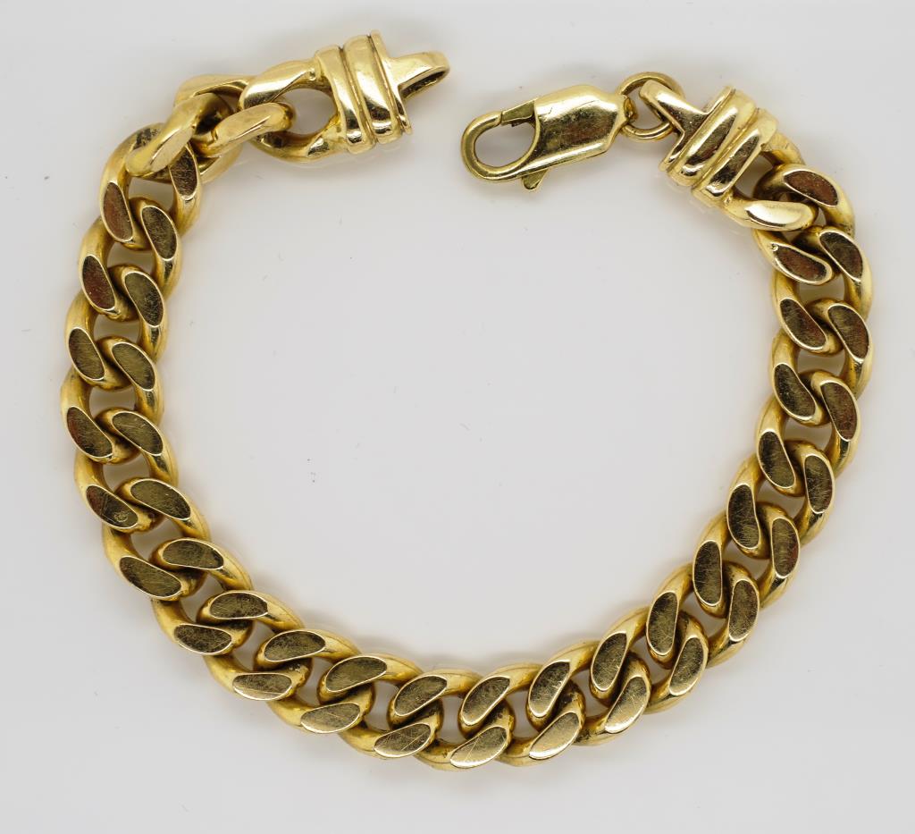 18ct yellow gold Cuban link bracelet