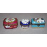 Three various French trinket boxes