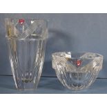 Orrefors crystal vase & bowl