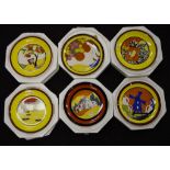 Six replica Clarice Cliff collectors plates